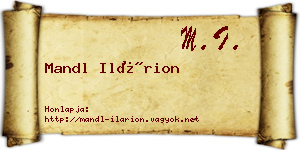 Mandl Ilárion névjegykártya